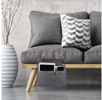 Relaxdays Betttasche mit Klettverschluss Anthrazit