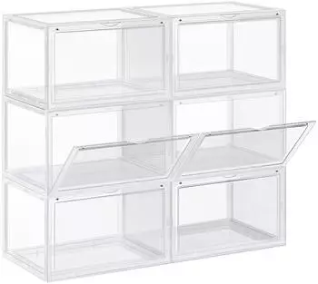 Songmics Schuhboxen 28 cm x 36 22 Transparent 6 Stück