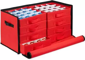 Relaxdays Weihnachtskugel Aufbewahrungsbox Weiß ot chwarz