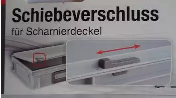 Lockweiler Schiebeverschluss grau f.Transport- u.Stapelbehälter 10 St./Beutel