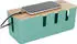 Relaxdays Kabelbox mit Holzdeckel Hellbraun ürkis