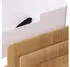 Relaxdays Kabelbox Bambus mit Halter Weiß ellbraun