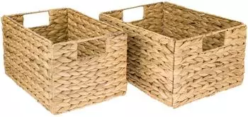 HMF 372410-S2-ML Aufbewahrungskorb Faltbarer Korb Wasserhyazinthe Seegras 36 x 28 20 cm