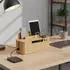 Relaxdays Kabelbox mit Handyhalter Bambus Hellbraun