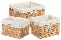 vidaXL Aufbewahrungsk&ouml;rbe 3 pcs Natur Wasserhyazinthe