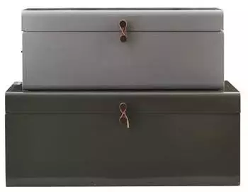 House Doctor Metal Box Set Of 2 Green/Light Blue - Green