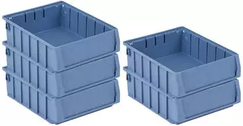 Proregal SparSet 5 x Regalkasten 300 BN Mit Etikett und Schutzhaube HxBxT 9 23,4 30 cm Liter Sichtlagerkasten Sortimentskasten