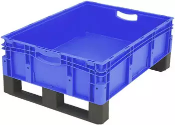 BITO Euronorm-Stapelbehälter mit Doppelboden blau Inhalt 79 l HxLxB 320x800x600mm 79l PP Wände geschlossen Boden verstärkt