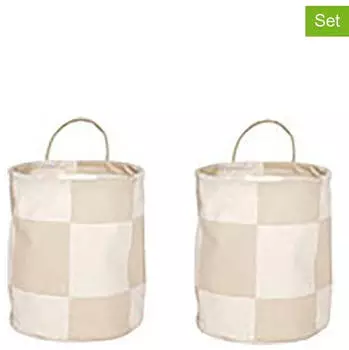 OYOY Chess Aufbewahrungskorb Ø 18 cm clay / off-white (2er-Set)