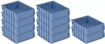 Proregal SparSet 10 x Regalkasten 300 BN Mit Etikett und Schutzhaube HxBxT 9 x 23,4 x 30 cm 4,4 Liter Sichtlagerkasten Sortimentskasten