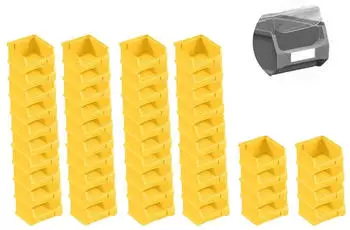 Proregal SuperSparSet 48 x Gelbe Sichtlagerbox 1.0 Mit Abdeckung HxBxT 6 x 10 x 10 cm 0,4 Liter Sichtlagerbeh&auml;lter Sichtlagerkasten