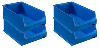 Proregal SuperSparSet 4x Blaue Sichtlagerbox 5,0 HxBxT 20 x 30 x 50 cm 21,8 Liter Sichtlagerbeh&auml;lter