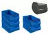 Proregal SparSet 5 x Blaue Sichtlagerbox 5.1 Mit Griffstange und Abdeckung HxBxT 20 x 30 x 50 cm 21,8 Liter Sichtlagerbehälter Sichtlagerkasten