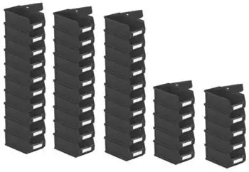 Proregal SuperSparSet 40 x Leitf&auml;hige Sichtlagerbox 2.0 Mit Abdeckung HxBxT 7,5 x 10 x 17,5 cm 0,8 Liter ESD Sichtlagerbeh&auml;lter Sichtlagerkasten