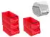 Proregal SparSet 5 x Rote Sichtlagerbox 4.1 Mit Griffstange und Abdeckung HxBxT 15 x 20 x 35 cm 7,2 Liter Sichtlagerbehälter Sichtlagerkasten