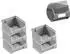 Proregal SparSet 5 x Graue Sichtlagerbox 1.0 Mit Abdeckung HxBxT 6 x 10 x 10 cm 0,4 Liter Sichtlagerbehälter Sichtlagerkasten