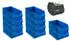 Proregal SparSet 10 x Blaue Sichtlagerbox 5.0 Mit Abdeckung HxBxT 20 x 30 x 50 cm 21,8 Liter Sichtlagerbehälter Sichtlagerkasten