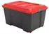 Paperflow Aufbewahrungsbox Locker 135 L Polypropylen fahrbar mit Rollen scharnierter Deckel stapelbar L 786 x B 535 x H 450 mm schwarz/rot