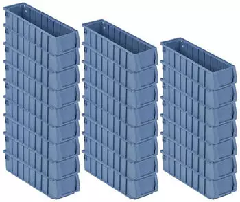 Proregal SuperSparSet 24 x Regalkasten 400 SN Mit Etikett und Schutzhaube HxBxT 9 x 11,7 x 40 cm 2,7 Liter Sichtlagerkasten Sortimentskasten