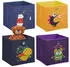 Relaxdays Aufbewahrungsboxen 4er Set Vlies Pappe Stahl Bunt Faltbar 30 cm x 30 cm x 30 cm