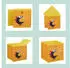 Relaxdays Aufbewahrungsboxen 4er Set Vlies Pappe Stahl Bunt Faltbar 30 cm x 30 cm x 30 cm