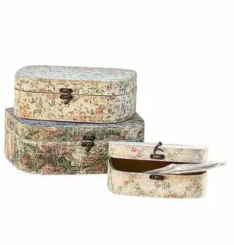 Loberon Box 3er Set Emmylou bunt (21 x 31.5 x 11.5cm)