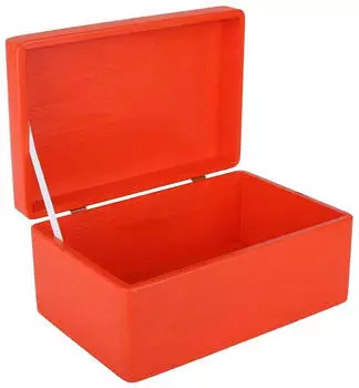 Creative Deco Holzkiste mit Deckel, Rot, 30x20x14cm