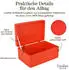 Creative Deco Holzkiste mit Deckel, Rot, 30x20x14cm