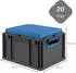 Proregal Eurobox Nextgen Seat Box Blau HxBxT 26,5x30x40cm 20 Liter Griffe Offen Schwarz Eurobehälter Sitzbox Transportbox