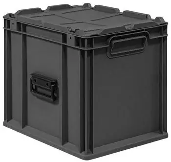 Proregal Eurobox Nextgen Portable HxBxT 33,5x30x40cm 30 Liter Schwarz Eurobeh&auml;lter Transportbox Transportbeh&auml;lter