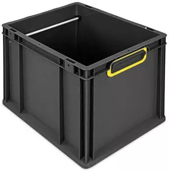 Proregal H&auml;ngeregisterbox Nextgen HxBxT 32x30x40cm 30 Liter Griffe Gelb Geschlossen Schwarz Eurobeh&auml;lter Transportbox Eurobox