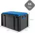 Proregal Eurobox Nextgen Seat Box Blau HxBxT 36,5x40x60cm 65 Liter Griffe Geschlossen Schwarz Eurobehälter Sitzbox Transportbox