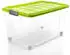 BigDean 2 Stück 60 L Aufbewahrungsbox mit Deckel Groß Limegrün Stapelbare Robuste Box