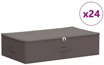 vidaXL Aufbewahrungsbox 24 pcs Grau 70 x 40 x 18 cm Vliesstoff