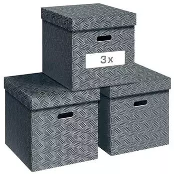 Leitz Aufbewahrungsbox &raquo;Cube 6143&laquo; 3 St&uuml;ck 29 L grau 32x31.5x36.5 cm