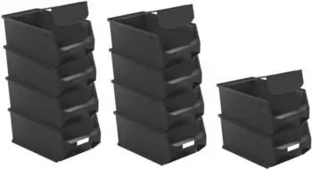 Proregal SparSet 10 x Leitf&auml;hige Sichtlagerbox 4.0 Mit Abdeckung HxBxT 15 20 35 cm 7,2 Liter ESD Sichtlagerbeh&auml;lter Sichtlagerkasten