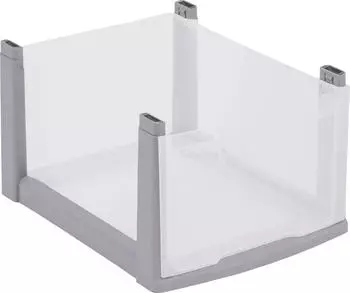 Betzold Box mit Rahmen aus biobasiertem treeNside-Material, Größe: groß, Rahmenfarbe: grauer Rahmen, Boxenfarbe: transparent