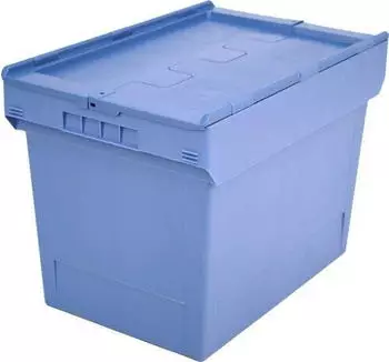 BITO Mehrwegbeh&auml;lter mit Deckel/B&uuml;gel/Kufe / MBD64421 L600xB400xH453 mm, taubenblau