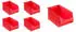 Proregal SparSet 5 x Rote Sichtlagerbox 3.0 HxBxT 12,5 x 14,5 x 23,5 cm 2,8 Liter Sichtlagerbehälter Sichtlagerkasten