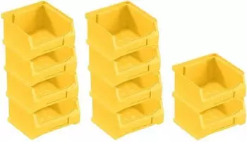 Proregal SparSet 10x Gelbe Sichtlagerbox 1,0 HxBxT 6 x 10 x 10 cm 0,4 Liter Sichtlagerbeh&auml;lter