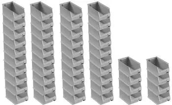 Proregal SuperSparSet 48 x Graue Sichtlagerbox 3.0 HxBxT 12,5 x 14,5 x 23,5 cm 2,8 Liter Sichtlagerbeh&auml;lter Sichtlagerkasten