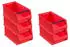 Proregal SparSet 5x Rote Sichtlagerbox 4,1 mit Griffstange HxBxT 15 x 20 x 35 cm 7,2 Liter Sichtlagerbehälter