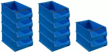 Proregal SparSet 10x Blaue Sichtlagerbox 5,1 mit Griffstange HxBxT 20 x 30 x 50 cm 21,8 Liter Sichtlagerbeh&auml;lter