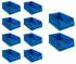 Proregal SparSet 10x Blaue Sichtlagerbox 5,1 mit Griffstange HxBxT 20 x 30 x 50 cm 21,8 Liter Sichtlagerbehälter