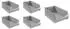 Proregal SparSet 5x Graue Sichtlagerbox 5,0 HxBxT 20 x 30 x 50 cm 21,8 Liter Sichtlagerbehälter