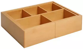 HomCom Aufbewahrungsbox Organizer Ausziehbar Bambus Natur 24,6 x 17,6 x 7 cm