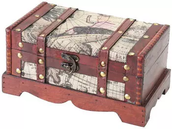 HMF 6408-123 Schatztruhe Holz 23 x 13 x 11 cm Amerika