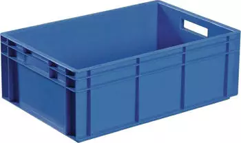Tecwerk Transportbeh&auml;lter L600xB400xH320mm blau PP Durchfassgr.Seitenw.geschl.