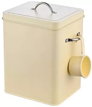 Relaxdays Waschmittelbox Metall 6 Liter Beige