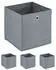 Relaxdays Graue Aufbewahrungsbox im 4er Set Silber rau